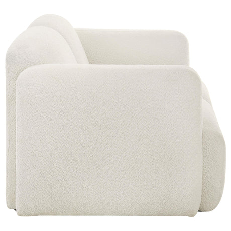 Dorset White 2-Piece Upholstered Round Track Arm Living Room Set from Coaster - Luna Furniture