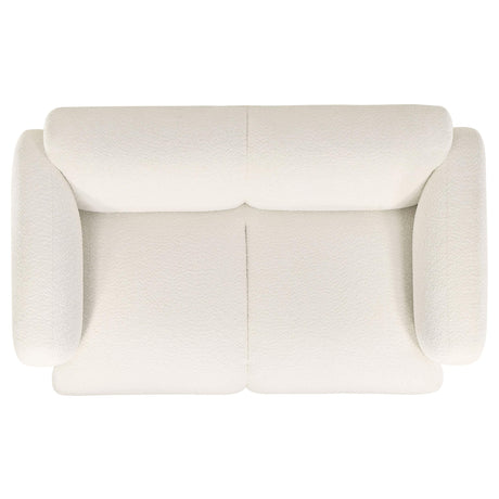 Dorset White 2-Piece Upholstered Round Track Arm Living Room Set from Coaster - Luna Furniture