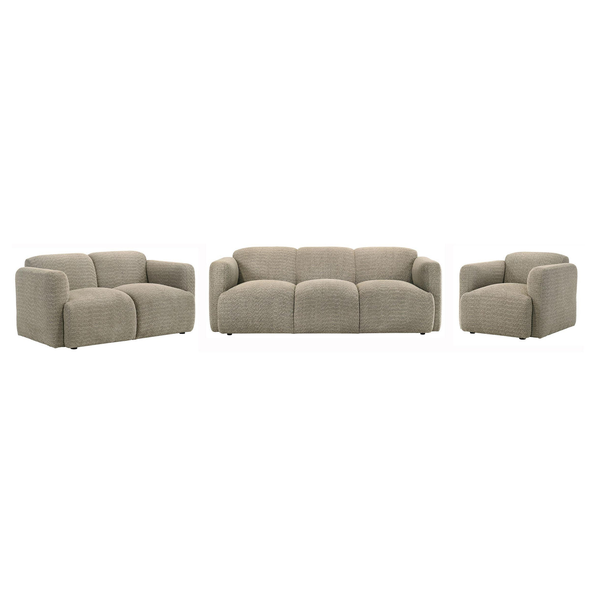 Dorset Brown 3-Piece Upholstered Round Track Arm Living Room Set from Coaster - Luna Furniture