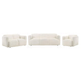 Dorset White 3-Piece Upholstered Round Track Arm Living Room Set from Coaster - Luna Furniture
