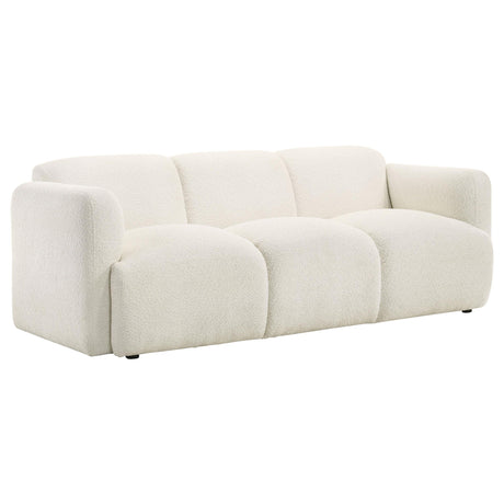 Dorset White 3-Piece Upholstered Round Track Arm Living Room Set from Coaster - Luna Furniture