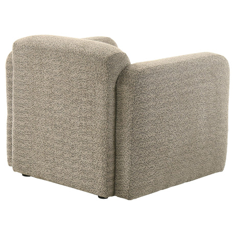 Dorset Brown Fabric Upholstered Round Track Arm Accent Chair from Coaster - Luna Furniture