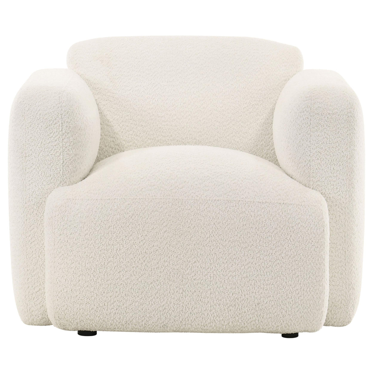 Dorset White Fabric Upholstered Round Track Arm Accent Chair from Coaster - Luna Furniture