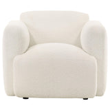 Dorset White Fabric Upholstered Round Track Arm Accent Chair from Coaster - Luna Furniture