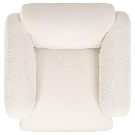 Dorset White Fabric Upholstered Round Track Arm Accent Chair from Coaster - Luna Furniture