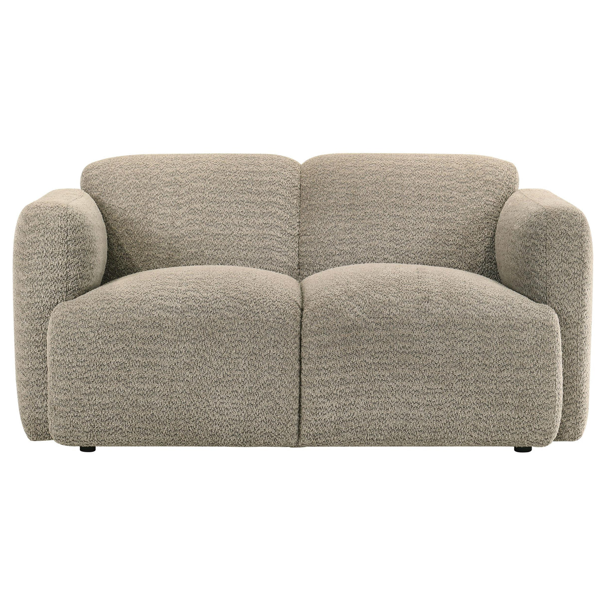 Dorset Brown Fabric Upholstered Round Track Arm Loveseat from Coaster - Luna Furniture