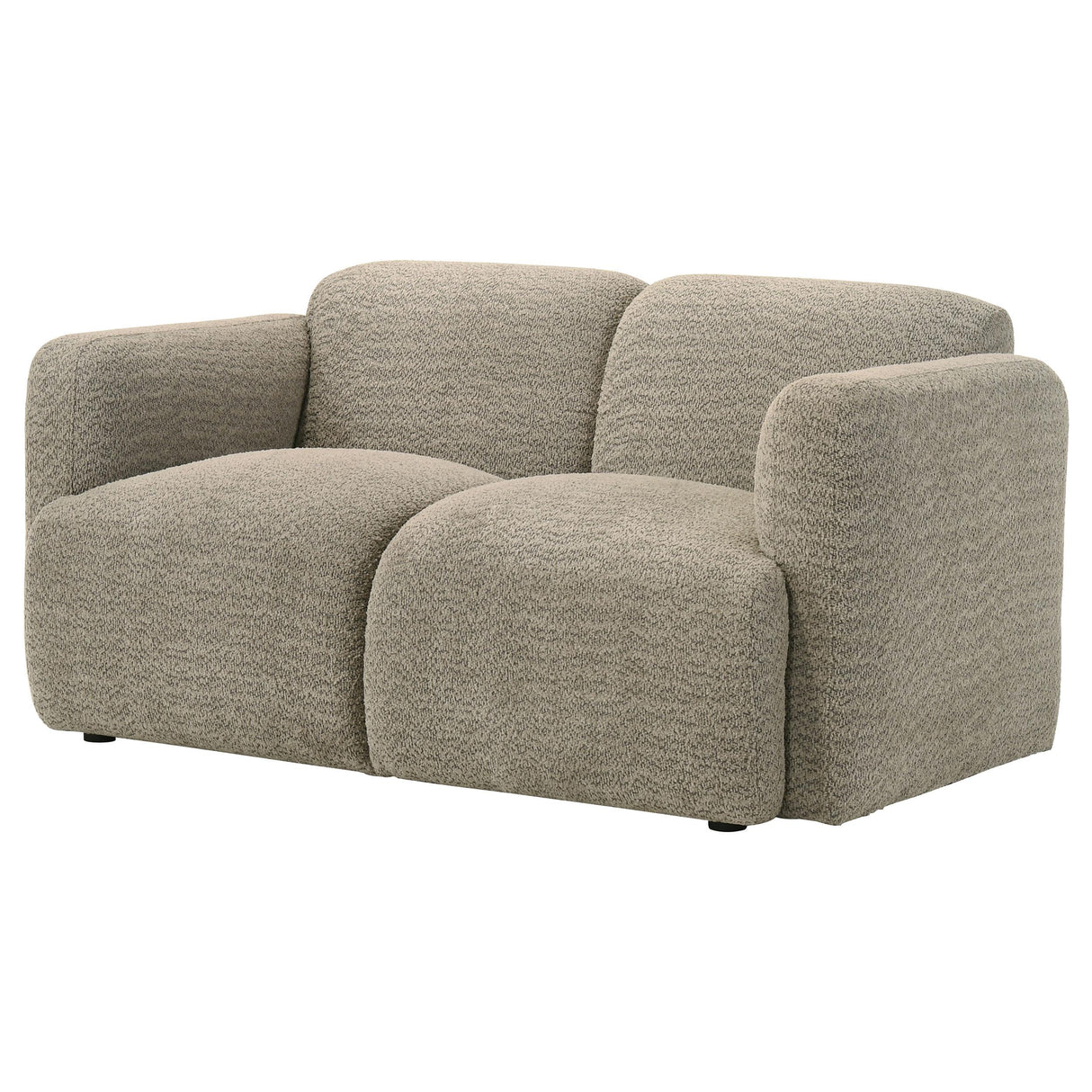 Dorset Brown Fabric Upholstered Round Track Arm Loveseat from Coaster - Luna Furniture