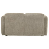 Dorset Brown Fabric Upholstered Round Track Arm Loveseat from Coaster - Luna Furniture