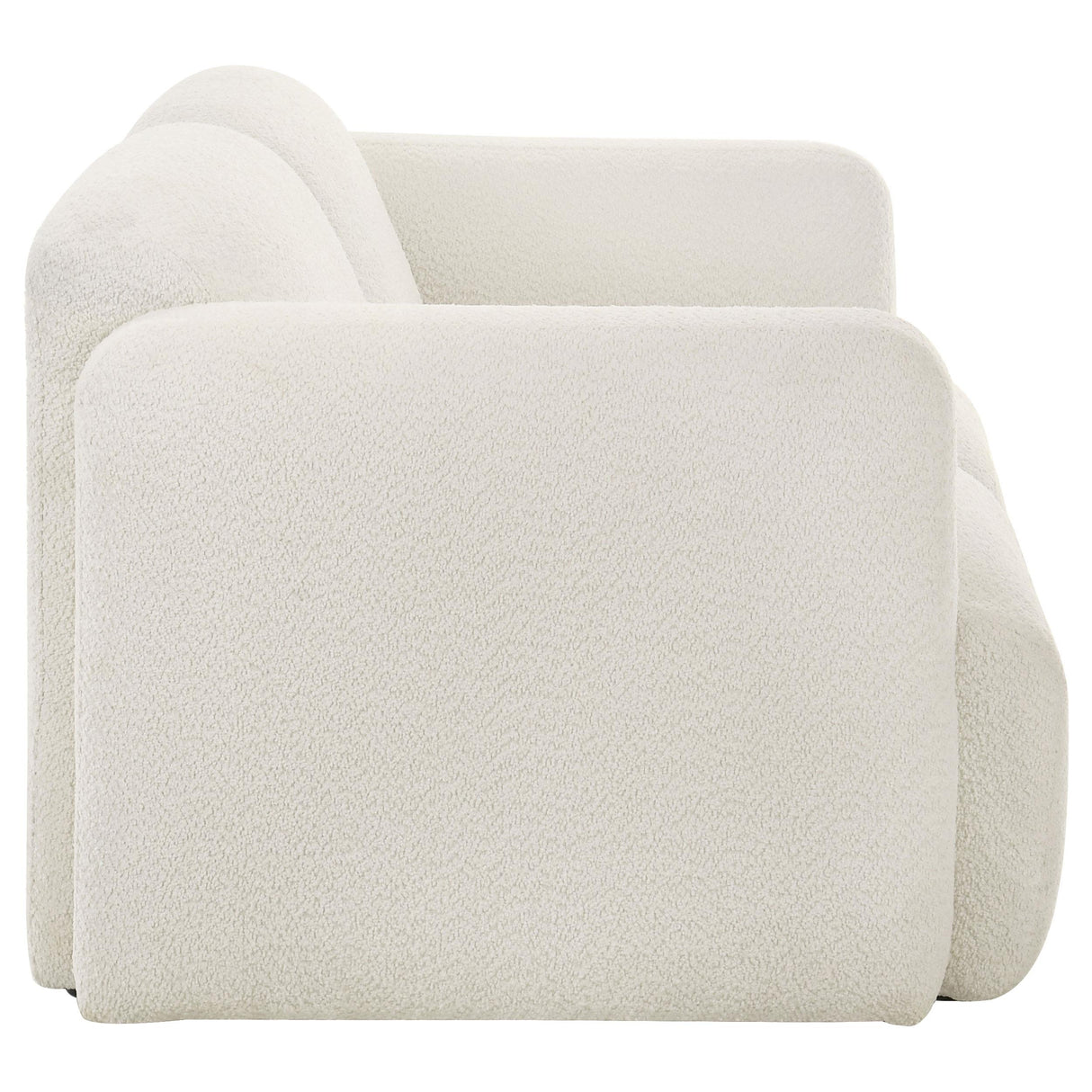 Dorset White Fabric Upholstered Round Track Arm Loveseat from Coaster - Luna Furniture