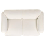 Dorset White Fabric Upholstered Round Track Arm Loveseat from Coaster - Luna Furniture
