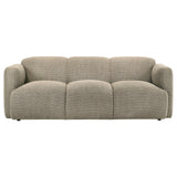 Dorset Brown Fabric Upholstered Round Track Arm Sofa from Coaster - Luna Furniture