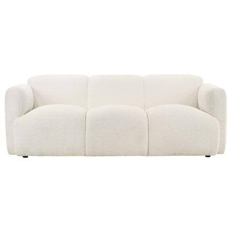 Dorset White Fabric Upholstered Round Track Arm Sofa from Coaster - Luna Furniture