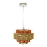 Dorset Pendant Lamp - White and Natural/Terracotta from Ashcroft Furniture - Luna Furniture