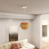 Dorset Pendant Lamp - White and Natural/Terracotta from Ashcroft Furniture - Luna Furniture