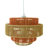 Dorset Pendant Lamp - White and Natural/Terracotta from Ashcroft Furniture - Luna Furniture