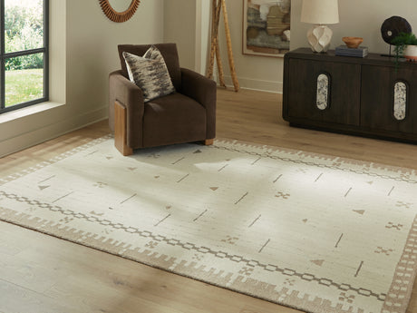 Dot Cream/Brown/Taupe Large Rug from Ashley - Luna Furniture