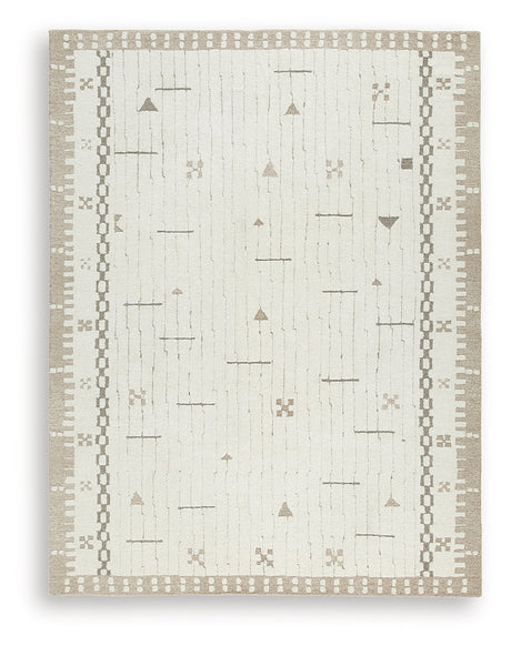 Dot Cream/Brown/Taupe Large Rug from Ashley - Luna Furniture