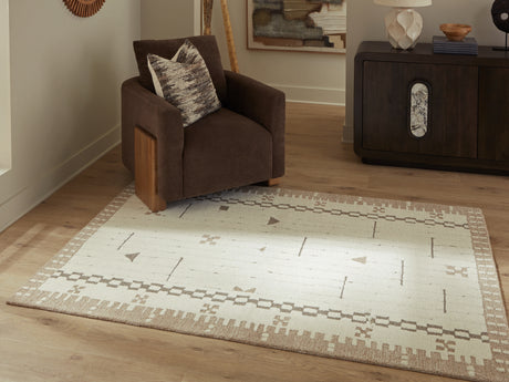 Dot Cream/Brown/Taupe Medium Rug from Ashley - Luna Furniture