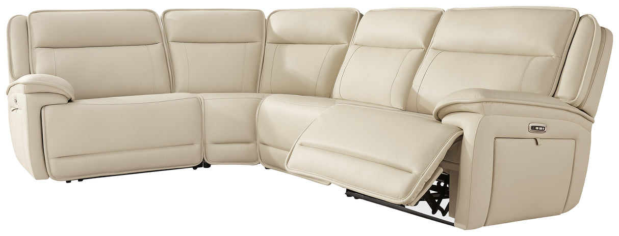 Double Deal Almond 4-Piece Power Reclining Sectional from Ashley - Luna Furniture