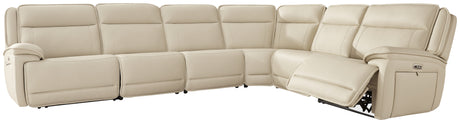 Double Deal Almond 6-Piece Power Reclining Sectional from Ashley - Luna Furniture