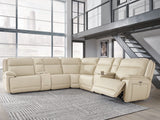 Double Deal Almond 7-Piece Reclining Sectional with 2 Consoles from Ashley - Luna Furniture