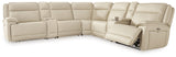 Double Deal Almond 7-Piece Reclining Sectional with 2 Consoles from Ashley - Luna Furniture