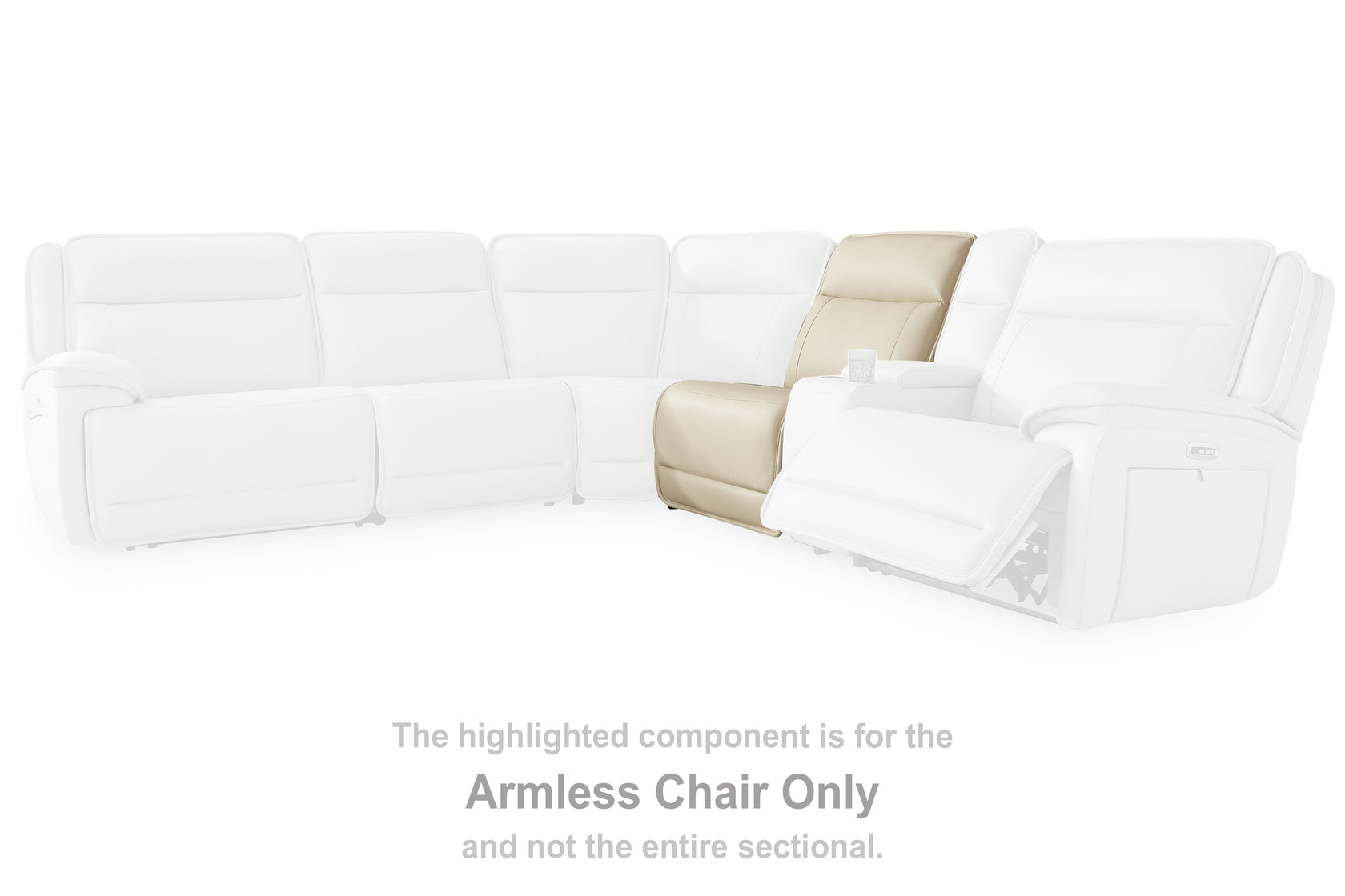 Double Deal Almond Armless Chair from Ashley - Luna Furniture