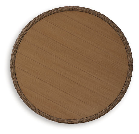 Double Point Beige Outdoor Coffee Table from Ashley - Luna Furniture