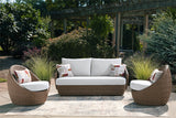 Double Point Beige Outdoor Loveseat/2 Swivel Chairs (Set of 3) from Ashley - Luna Furniture