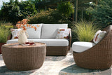 Double Point Beige Outdoor Seating Set from Ashley - Luna Furniture