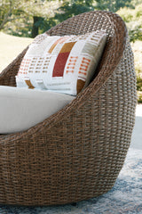 Double Point Beige Outdoor Seating Set from Ashley - Luna Furniture