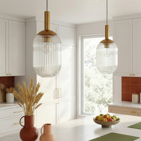 Dover Pendant Lamp - Bronze and Clear from Ashcroft Furniture - Luna Furniture