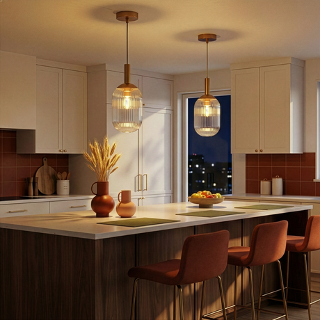 Dover Pendant Lamp - Bronze and Clear from Ashcroft Furniture - Luna Furniture