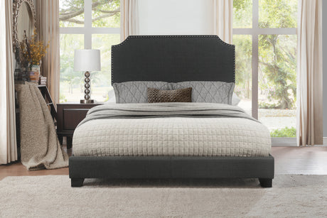 Miranda Dark Gray Queen Upholstered Bed from Homelegance - Luna Furniture