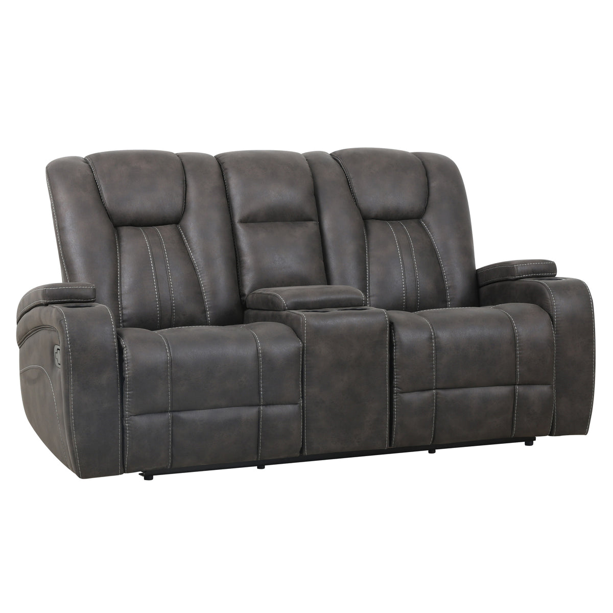 Marlow Charcoal Manual Reclining Loveseat from Steve Silver - Luna Furniture