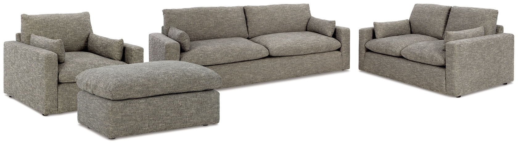 Dramatic Granite Sofa, Loveseat, Chair and Ottoman from Ashley - Luna Furniture
