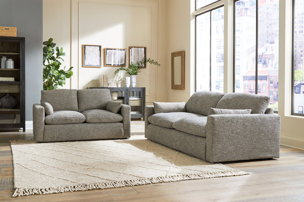 Dramatic Granite Sofa, Loveseat, Chair and Ottoman from Ashley - Luna Furniture