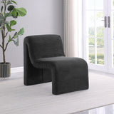 Drayton Black Upholstered Curved Armless Accent Chair from Coaster - Luna Furniture