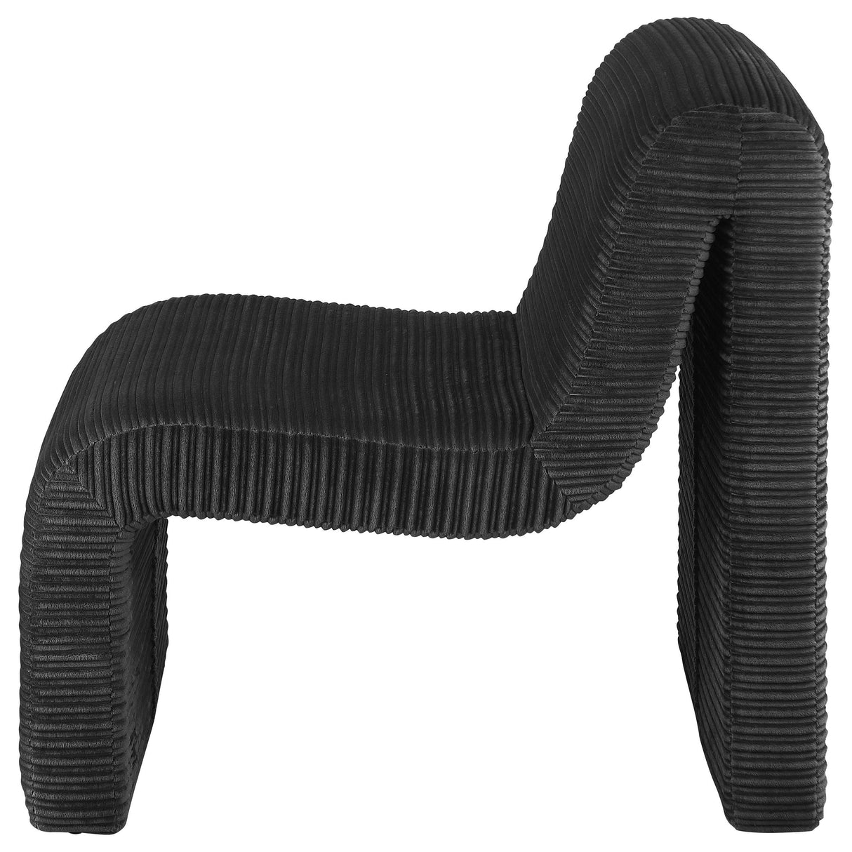 Drayton Black Upholstered Curved Armless Accent Chair from Coaster - Luna Furniture