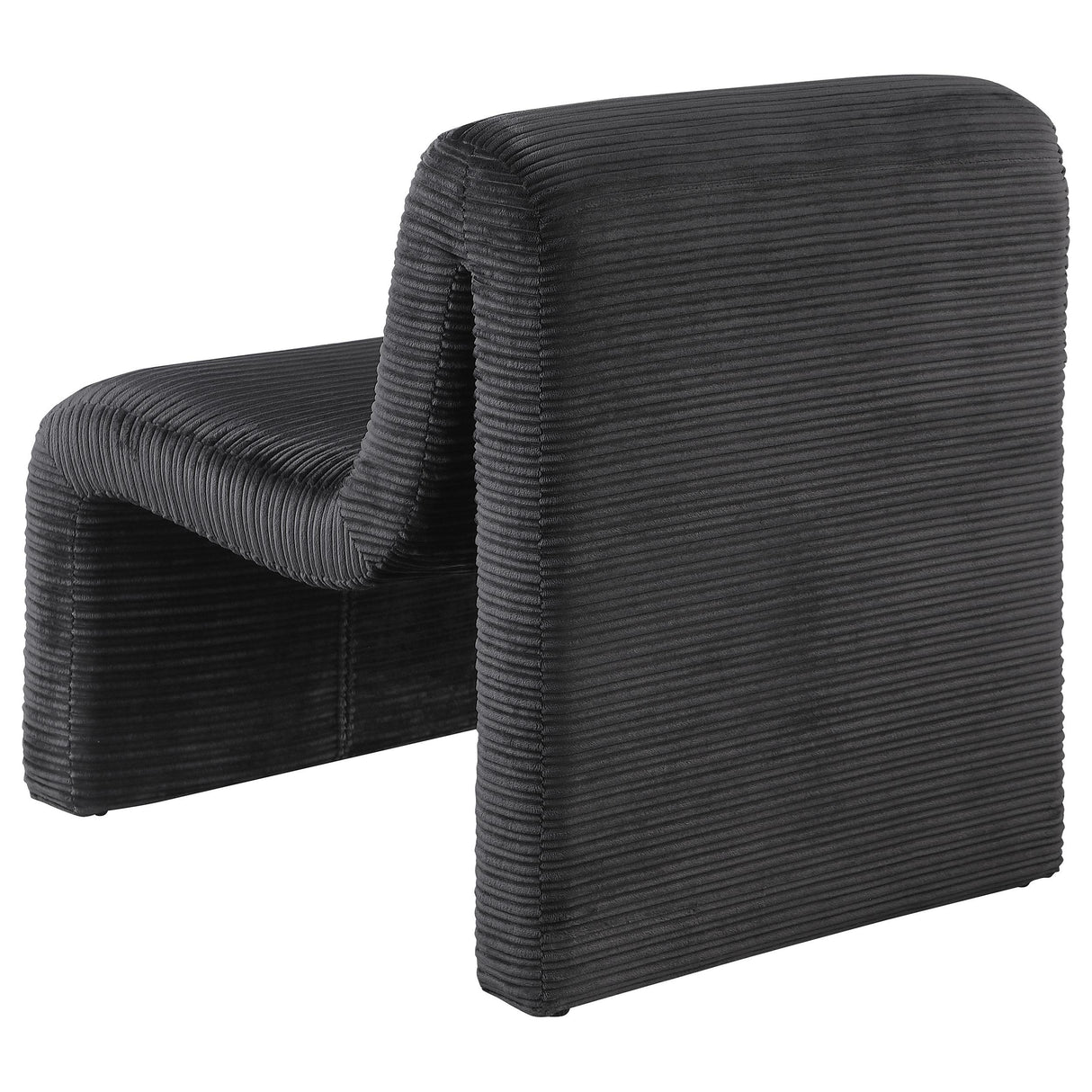Drayton Black Upholstered Curved Armless Accent Chair from Coaster - Luna Furniture