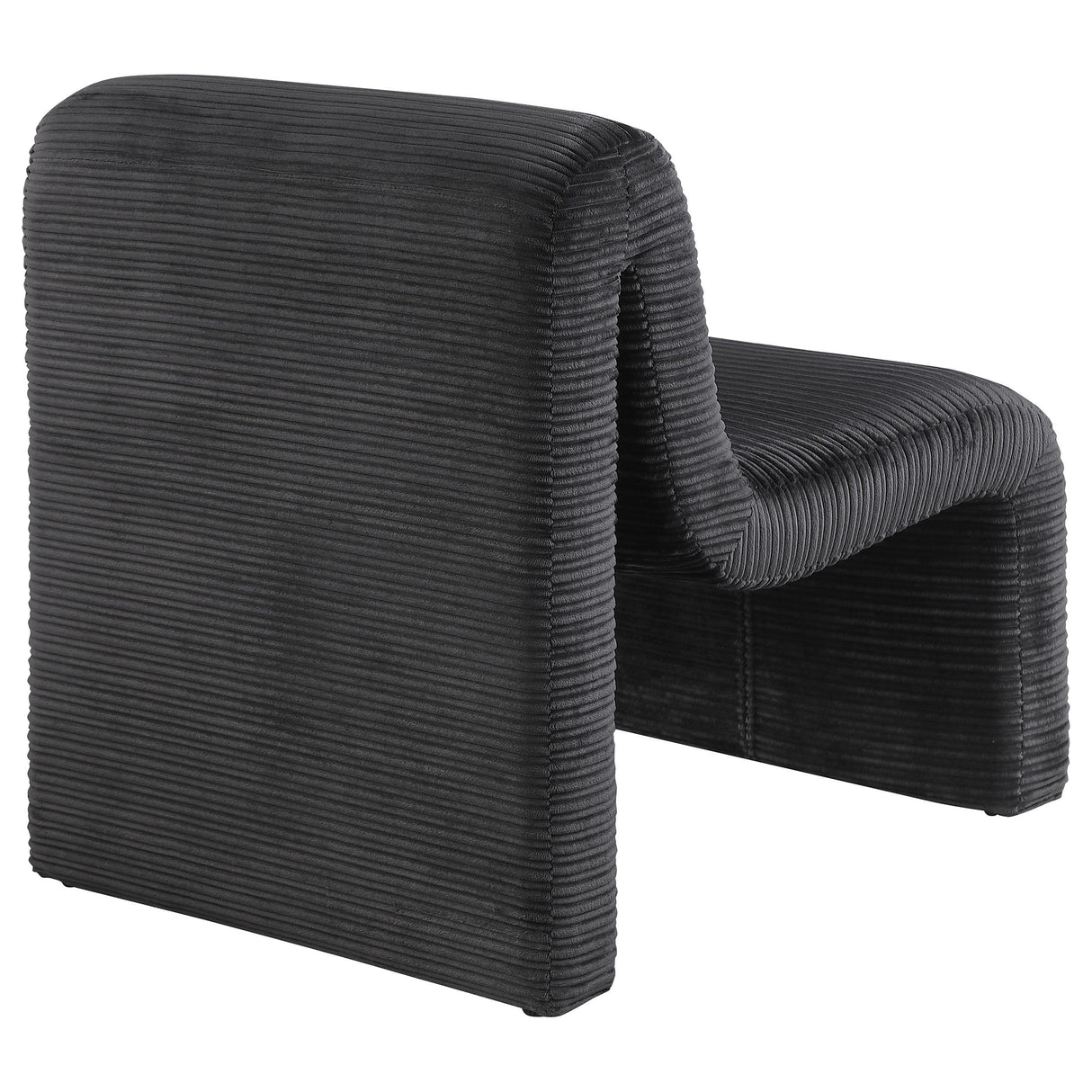 Drayton Black Upholstered Curved Armless Accent Chair from Coaster - Luna Furniture
