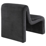 Drayton Black Upholstered Curved Armless Accent Chair from Coaster - Luna Furniture