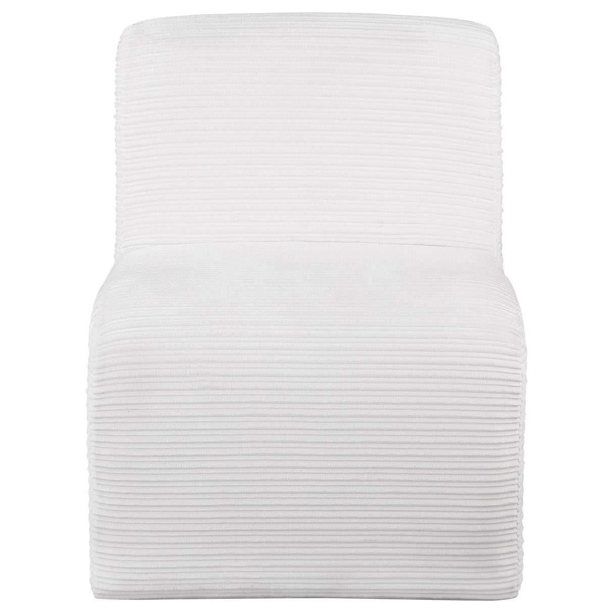 Drayton Ivory Upholstered Curved Armless Accent Chair from Coaster - Luna Furniture