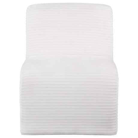 Drayton Ivory Upholstered Curved Armless Accent Chair from Coaster - Luna Furniture