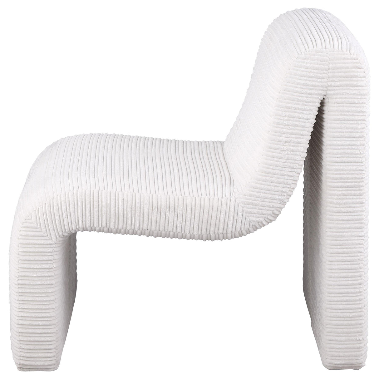 Drayton Ivory Upholstered Curved Armless Accent Chair from Coaster - Luna Furniture