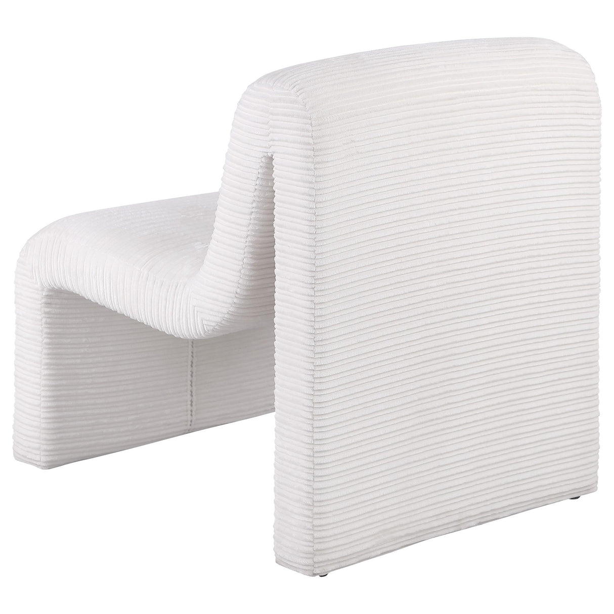 Drayton Ivory Upholstered Curved Armless Accent Chair from Coaster - Luna Furniture