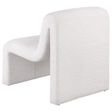 Drayton Ivory Upholstered Curved Armless Accent Chair from Coaster - Luna Furniture