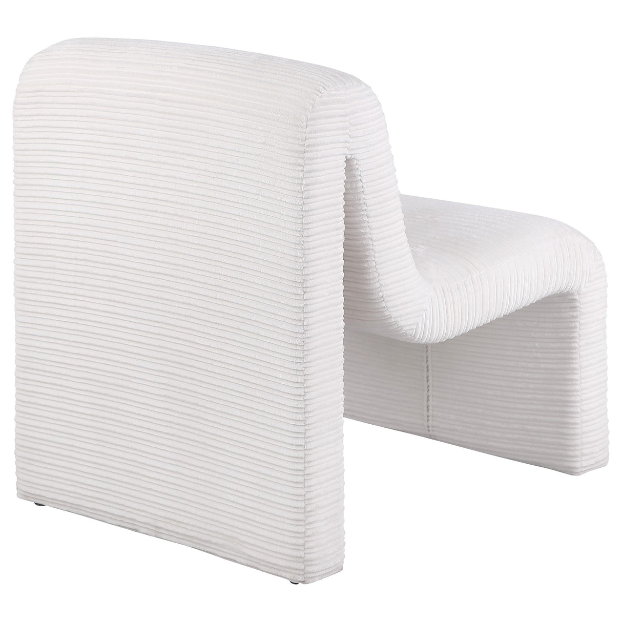 Drayton Ivory Upholstered Curved Armless Accent Chair from Coaster - Luna Furniture