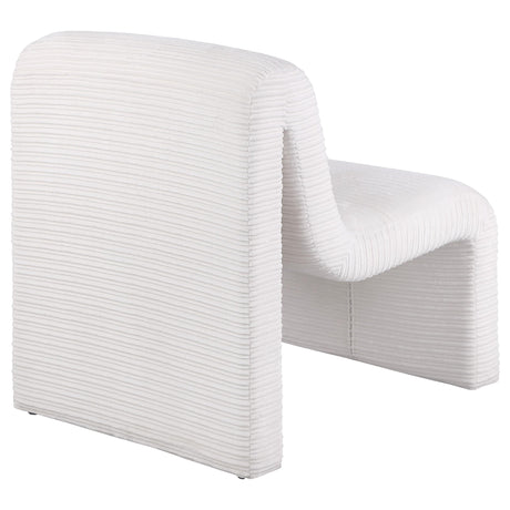 Drayton Ivory Upholstered Curved Armless Accent Chair from Coaster - Luna Furniture