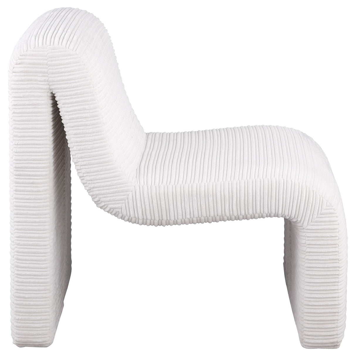 Drayton Ivory Upholstered Curved Armless Accent Chair from Coaster - Luna Furniture